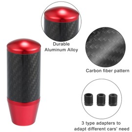 X AUTOHAUX Automatic Manual Gear Stick Shift Knob Carbon Fiber Pattern Red