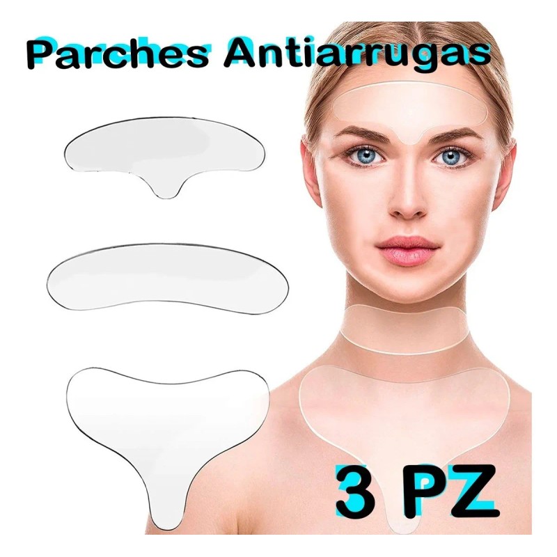 Parches Antiarrugas Reutilizables Silicona Rostro Hipoalergénico Pack 3