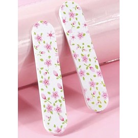 10 Dual-Sided Durable Portable Mini Nail Files, Suitable for Natural and Artificial Nails, Compact Colorful Design for Manicure & Pedicure, Flower Pattern