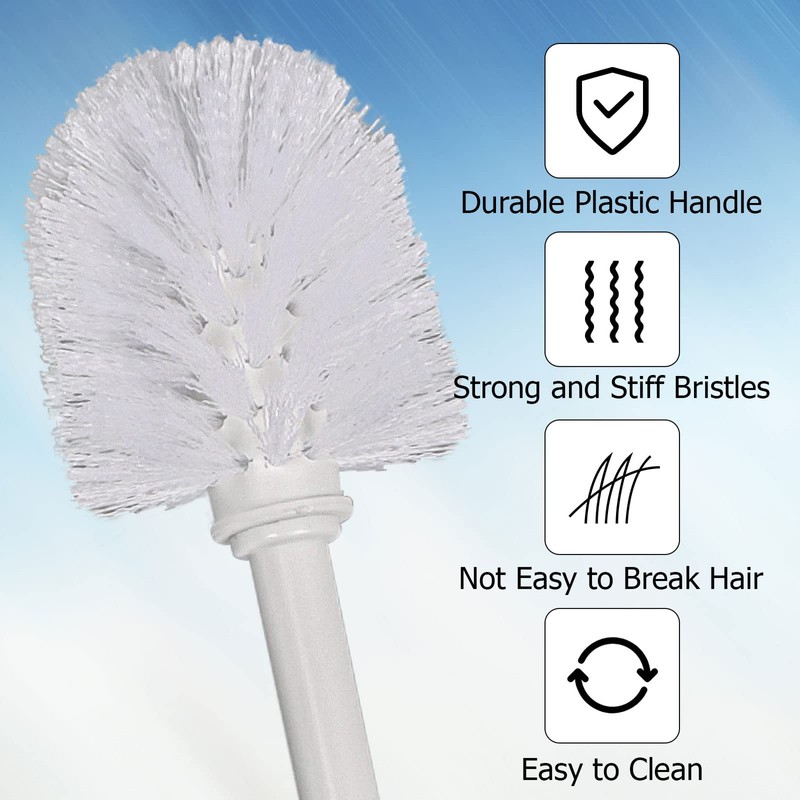 Topsky 2-Pack Closed Toilet Brush Compact Toilet Brush and Holder