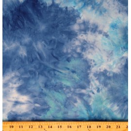 Matte Jersey Brushed Tie-Dye 4-Way Stretch Blue Aqua Fabric by the Yard D451.17