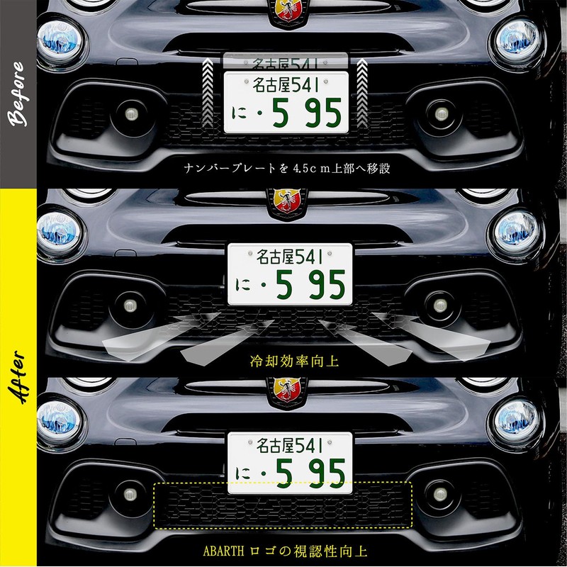 EVE DESIGN Abarth 500 695 595 Dedicated Number Position Correction
