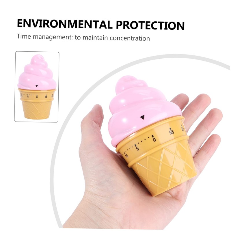 iplusmile 1Pc Pink Ice Cream Mechanical Timer Wind Up Cooking