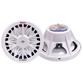 Pyle PLMRW8 8-Inch Outdoor Marine Audio Subwoofer - 400 Watt Single White Waterproof Bass Loud Speaker For Marine Stereo Sound System, Under Helm or Box Case Mount in Small Boat, Water Vehicle