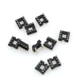 IC Socket TAODAN 10pcs 2.54 mm Pitch 8 Pins Round Hole Soldering DIP IC Socket Adaptor, Black