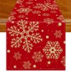 Jayusaror Christmas Table Runner Red Gold Snowflake Xmas Table Runner