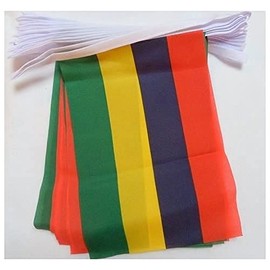 AZ FLAG Mauritius 6 Meters Bunting Flag 20 Flags 9'' x 6'' - Mauritian String Flags 15 x 21 cm
