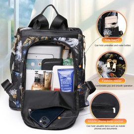 Volumoon Women's Anti-Theft Backpack, 2 in 1 Women's Backpack Waterproof Nylon, Shoulder Bag, Large Capacity Shoulder Bag, Casual Daypack Travel Backpack for Women Girls, C-coloured