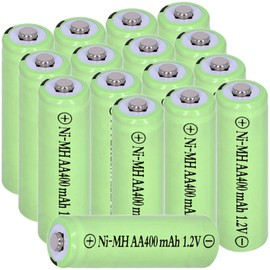 16 Packs Solar Lights AA Batteries 1.2Vots 400mah Ni-MH,Rechargeable Double A Solar Battery for Outdoor Solar Lights, String Lights, Pathway Lights