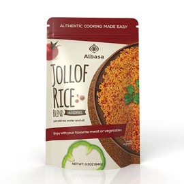 Albasa Jollof Rice Blend [Original(Not Spicy), 3.7oz] Made with100Percent Tomato and Spices, 3.7 Ounce