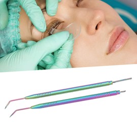 2pcs Eyelash Lift Separator Tools Double Headed Stainless Steel Lash Separation Rod with Comb (Colorful)