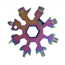 18 in 1 Snowflake Multitool, Novelty idea Gift Men & Women Excellent Bike Stocking Filler Stainless Steel Gadgets Spanner Screwdriver Bottle Opener for Outdoor Camping Travel (Multicolor)