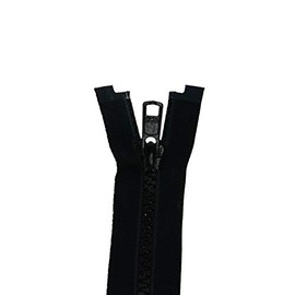 ZipperStop Wholesale YKK - Vislon Jacket Zipper Reversible Slide YKK #5 Molded Plastic Separating End - Color BLCK Custom Length (20 Inches)