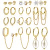 Sanfenly 10 Pairs Small Gold Huggie Hoop Earrings for Women