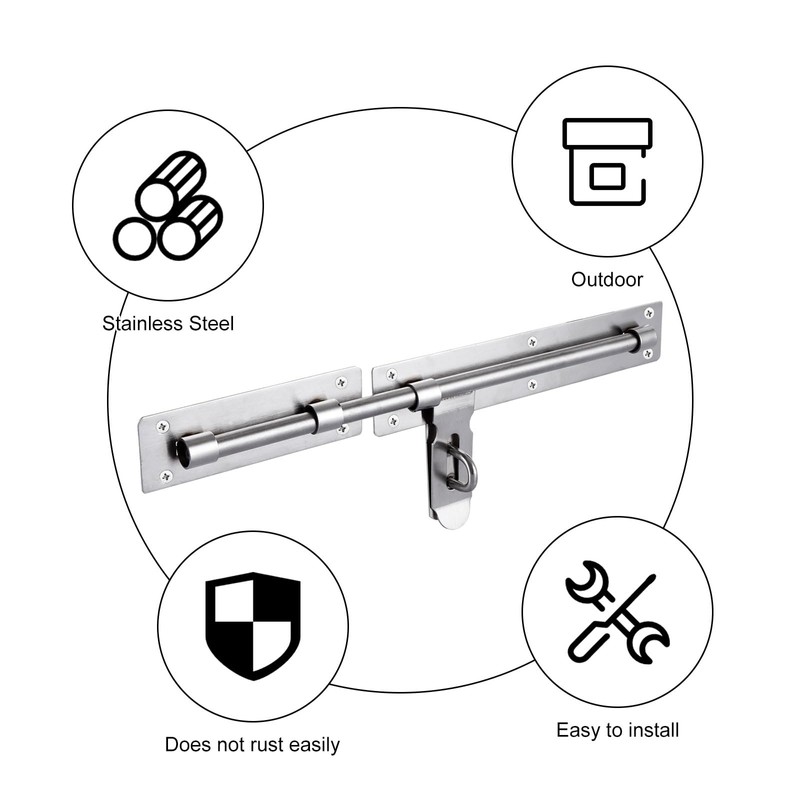 ASelected 2 Pcs Gate Bolt Lock 14 in(355Mm) Heavy Duty