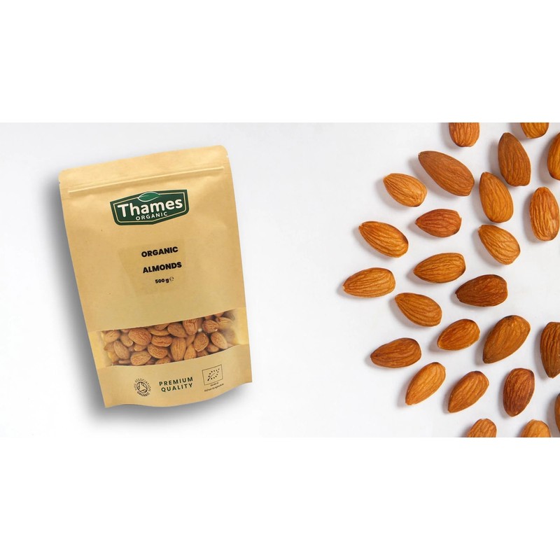 Organic Almonds 500g- Nutrient-Packed, Eco-Conscious Snack & Ingredient for Vegan,