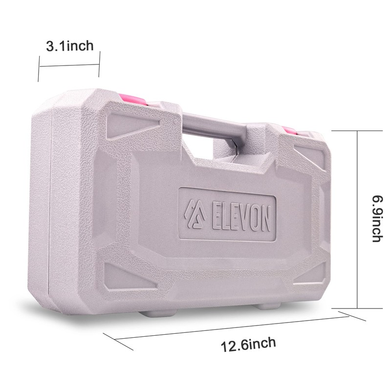 Elevon 131-Piece Pink Tool Set, Self-Use Tool Set with Storage