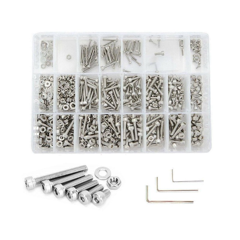 DIGISHUO 1080Pcs M3/M4/M5 304 Stainless Steel Screw Bolts and Nuts