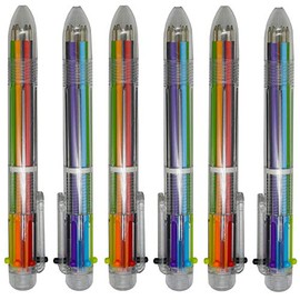 Maydahui 20PCS Multicolor Ballpoint Pen 6-in-1 Assorted Colors Retractable Ball point Pens for Smooth Writing