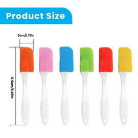 6 Pcs Mini Silicone Spatula Set, Small Silicone Cooking Utensils Heat-Resistant & Non-Stick Kitchen Gadgets for Scraping Jars and Containers