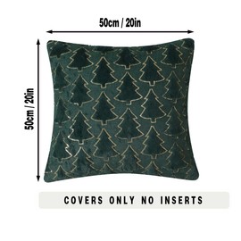 Tennove Christmas Cushion Covers with Sequin Christmas Tree 50x50cm Soft Fluffy Decorative Throw Pillow Covers Set of 2 Boho Pillowcases for Home Couch Bed Home Decor, Green