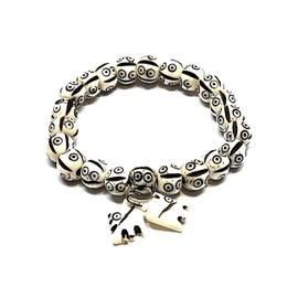 AWAKEN YOUR KUNDALINI Tibetan Yak Bone Yakbone Om Healing Bracelet (7"-8" Wrist, 10mm Beads) - Embrace Harmony & Inner Peace