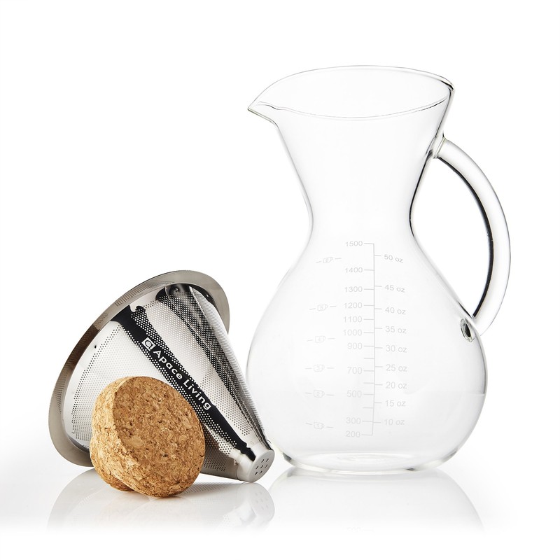 Apace Living SultryBrew Pour Over Kaffeebereiter inkl. Kaffeeschaufel und Korkdeckel