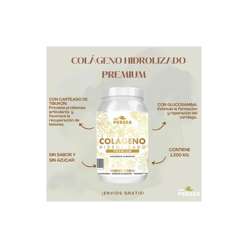 Colageno Premium A&g Persea 1.2 Kg, Sin Sabor