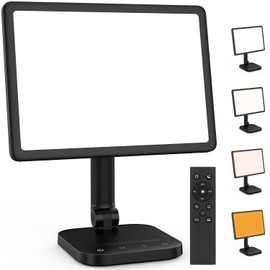 RICIAL Light Therapy Lamp，UV-Free 12000 Lux Sun Lamp with Adjustable 5 Brightness & 1800-6500K Color Temperatures & 1H Timer Functions，Rotable Large Surface with One-toch MAX Brightness Sunlight Lamp