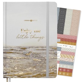 LEBENSKOMPASS Bullet Journal Notebook Diary A5 Pro "Rise" - Notebook A5 Dotted 5 mm, Extra Thick Paper 120 g/m² FSC® - Journal Book & Dotted Notebook A5