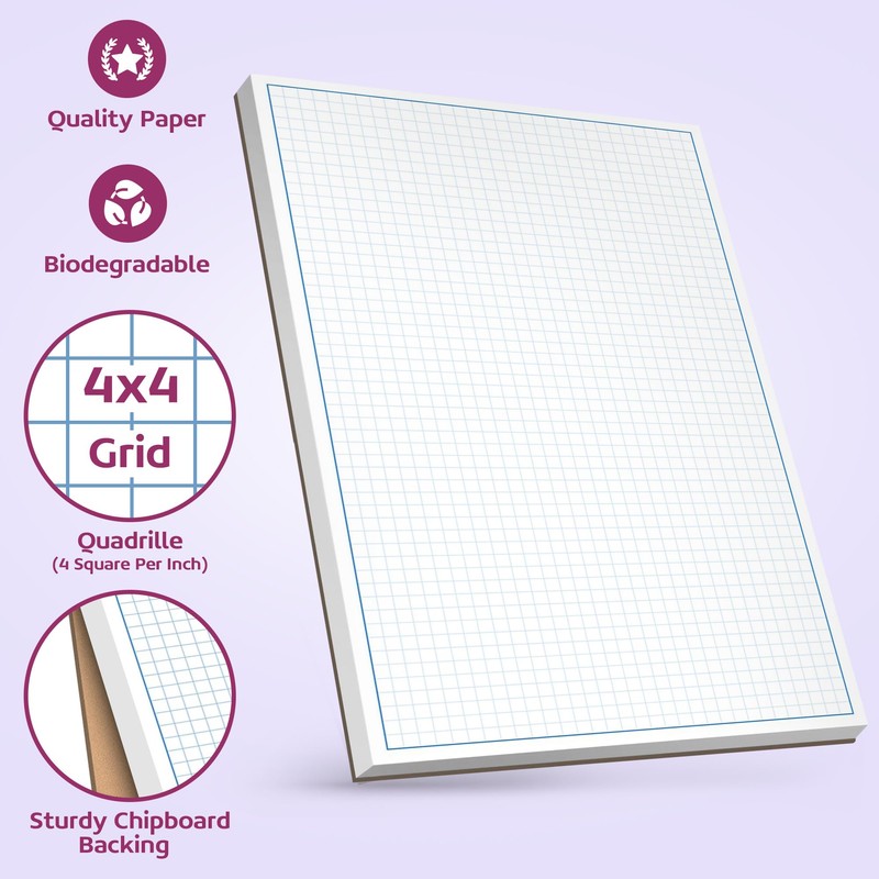 Graph Paper Pad for Blueprint Drawings, Drafting, Engineering Drawing, and