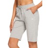 EZRUN Bermudas para mujer con bolsillos, Pantalones para correr., gris,