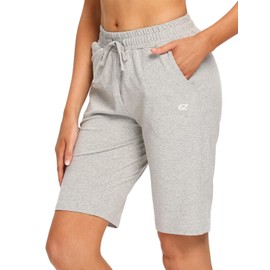 EZRUN Bermudas para mujer con bolsillos, Pantalones para correr., gris, X-large