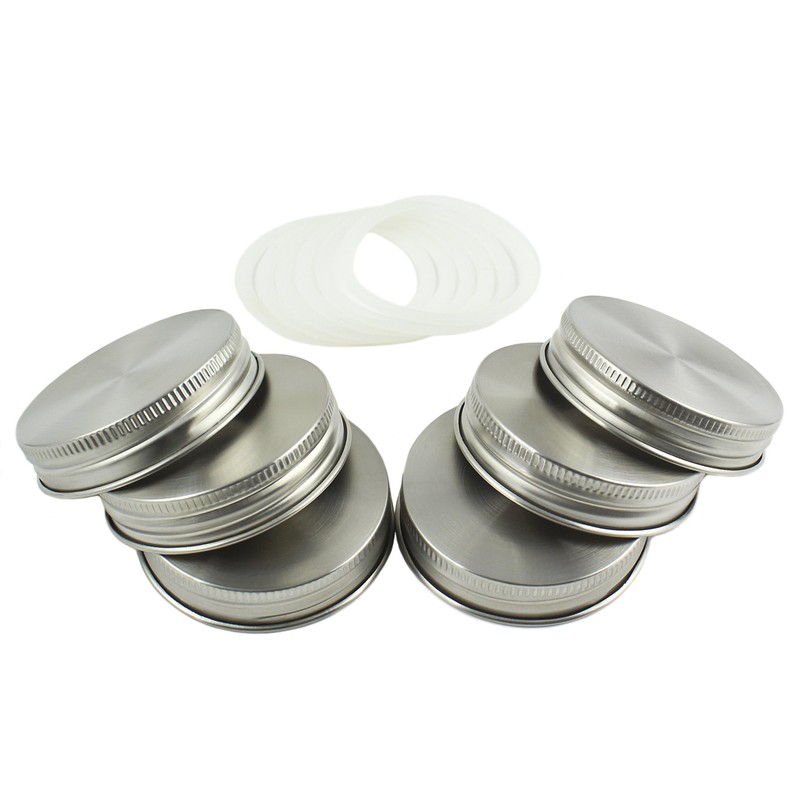 Zoie + Chloe Stainless Steel Mason Jar Lids with Silicone