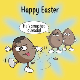 Twizler Funny Easter Card with Smashed Egg – Funny Easter Day Card – Humorous Easter Card – Funny Easter Card Son - Funny Easter Card Daughter -Easter Gifts