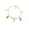 Blingworld Women's Fancy 14K Gold Filled Tri-Colored Religious Cross Charm