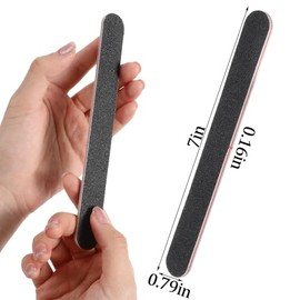 Limas de uñas (paquete de 200), lima de uñas profesional de grano 100/180, Emory de doble cara para uñas naturales y acrílicas, limas de uñas para uña