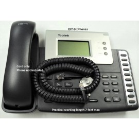 DIY-BizPhones-Yealink-T2 Charcoal Gray 12Ft Handset Cord for Yealink IP Phone SIP T2 Series Curly Coil