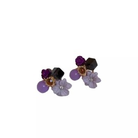 Boutique Speak Now Purple Floral Stud Earrings Statement Eras Tour Swiftie Gift Box NEW