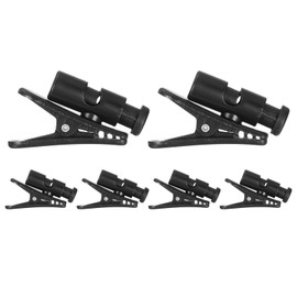 HARFINGTON 6pcs Headphone Wire Clips 1.42" Length Small Headset Cable Clamp Earphone Earplugs Cable Clothing Clip Earpiece Clamp Microphone Cord Hooks for 2-4mm Dia Round Wire, Black
