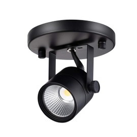 CLOUDY BAY LED Flush Mount Ceiling Spot Light,CRI90+ 8W 600lm 3000K Warm White Dimmable,Adjustable Tilt Angle Ceiling Light Fixture,Black