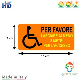 GamesMonkey Behinderten-Aufkleber-Set C fr den Au?en- und Innenbereich C Auto, Van, LKW, Wohnmobil (Kit mit 4 Stck - Rechteck Orange)