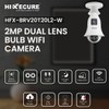 Hixecure 4MP(2MP+2MP) Dual Lens Bulb WiFi Camera –Motion Detection, Night