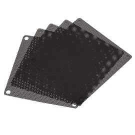 sourcing map 80 mm Computer Fan Filter Grille PVC Mesh Dustproof Housing Cover for Computers Black Pack of 5