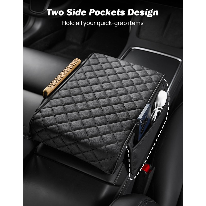 JOYTUTUS Center Console Cover for SUV Sedan, Thick Arm Rest