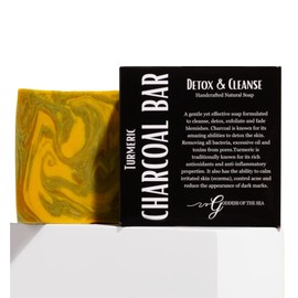Turmeric Charcoal Bar – Natural Face & Body Soap for Acne, Dark Spots & Detox | Even Skin Tone | Deep Cleansing | Handmade, Organic, Vegan with Activated Charcoal & Turmeric (1)