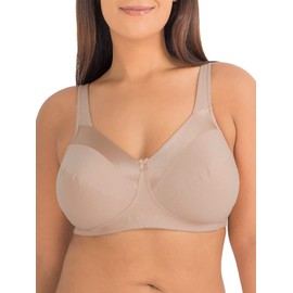 Fruit of the Loom womens Seamed Soft Cup Wirefree Cotton Bra, Sand Shine, 42B