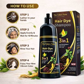 The Colors Time Hair Care Hair Dye Shampoo 3 in 1 with natural ingredients for nourishment color care.