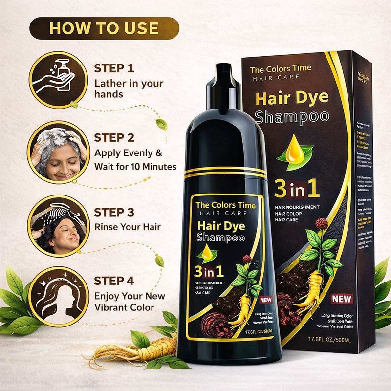 The Colors Time Hair Care Hair Dye Shampoo 3 in