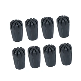 Kisangel 8pcs Trekking Cane Tips Rubber Protectors for Hiking Poles and Walking Sticks Non- Design for Hard Fit Lightweight and Portable